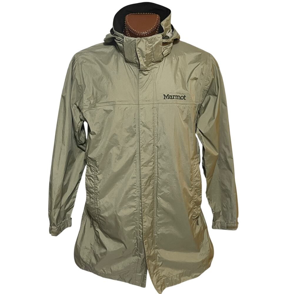 Marmot Men's Rain Windbreaker Hooded Jacket Size L in Olive Green